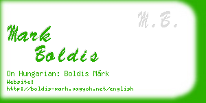 mark boldis business card
